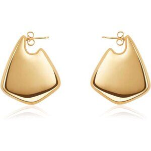 Trendy Gold Plated Knot Earrings for Women Chunky Statement Drop Dangle